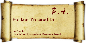 Petter Antonella névjegykártya